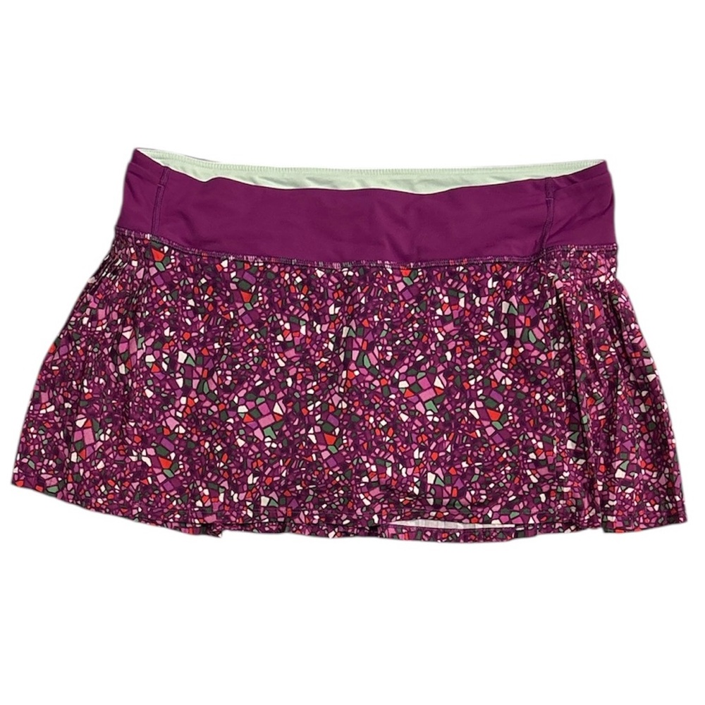 Lululemon Time to Shine Skirt Paradise Camo Multi Regal Plum W8983S Size 10